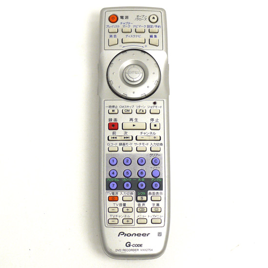 【中古】Pioneer　DVDレコーダーリモコン　VXX2754