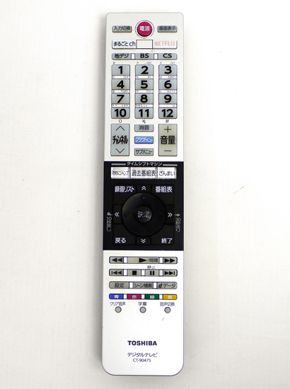 【中古】TOSHIBA　液晶テレビ用リモコン CT-90475