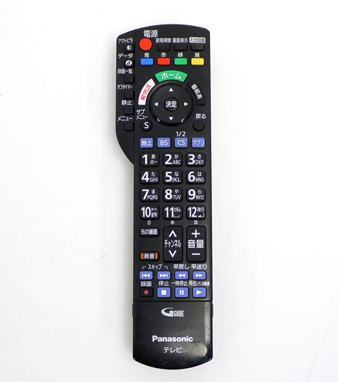 【中古】Panasonic　テレビ用リモコン　N2QAYB001066