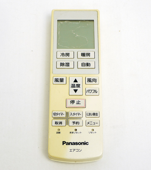 【中古】Panasonic　エアコンリモコン A75C4267　液晶画面いたみ