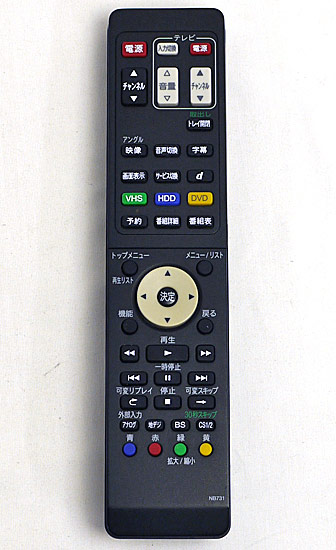 【中古】フナイ　VHS/HDD/DVDレコーダー用リモコン　NB731