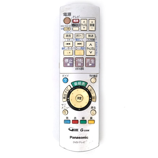 【中古】Panasonic　DVDビデオレコーダー用 リモコン　EUR7658YC0　本体いたみ