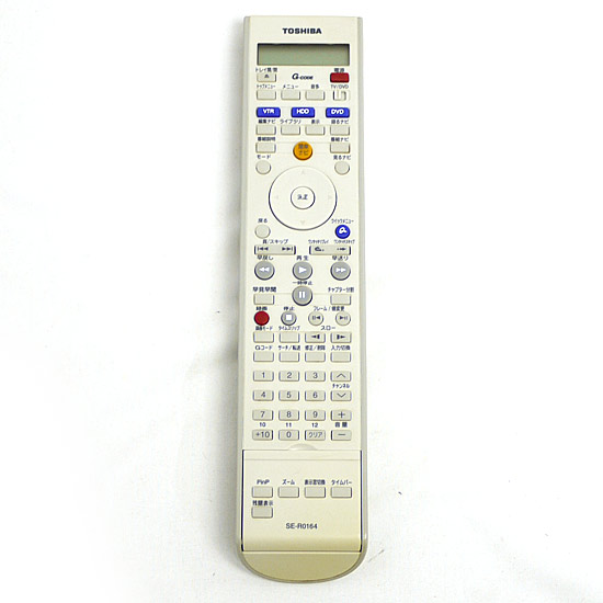 【中古】TOSHIBA製　VTR&HDD&DVDレコーダー用リモコン　SE-R0164