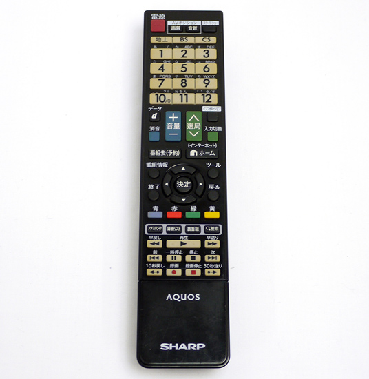 【中古】SHARP製　液晶テレビ用リモコン　GB141WJSA