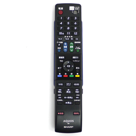 【中古】SHARP製　ブルーレイディスクレコーダー用リモコン GA689PA