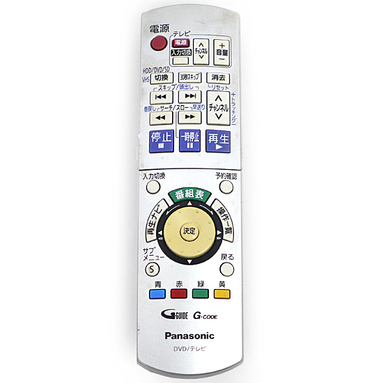 【中古】Panasonic　DVDビデオレコーダー用 リモコン　EUR7658Y10