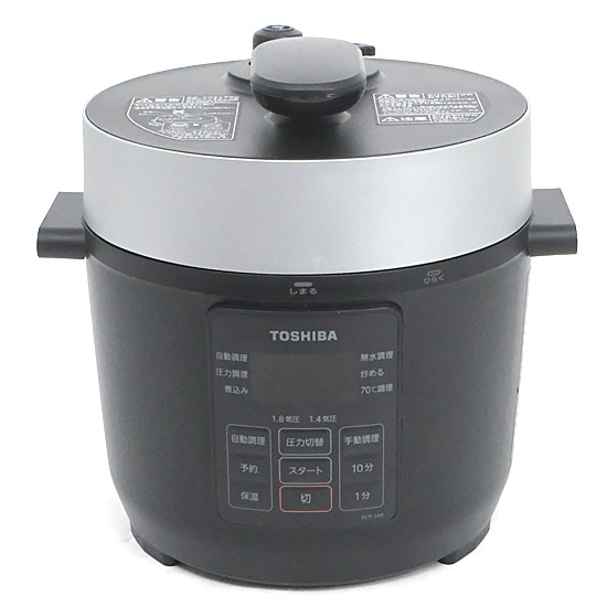 【中古】TOSHIBA　電気圧力鍋 3.0L　RCP-30R-K　ブラック 元箱あり