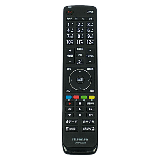 【中古】ハイセンス　液晶テレビ用リモコン　EN3AE39H