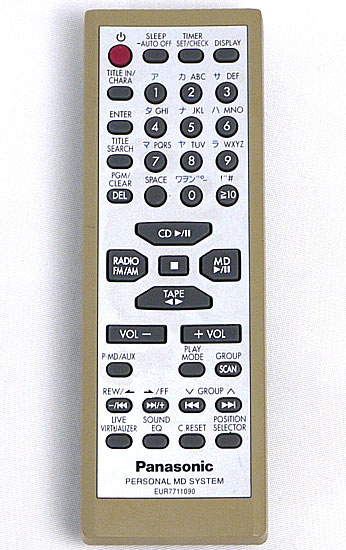 【中古】Panasonic　オーディオリモコン EUR7711090