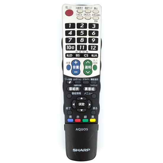 【中古】SHARP製　液晶テレビ用リモコン　GB826WJSA