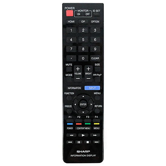 【中古】SHARP製　ディスプレイ用リモコン　RRMCG1019MPPZ