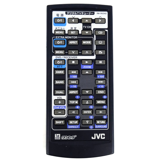 【中古】JVC　デジタルTVチューナー ワンセグリモコン　RM-RK242