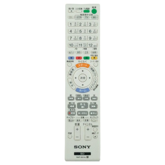 【中古】SONY　ブルーレイディスクレコーダー用リモコン　RMT-B014J