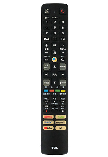 【中古】TCL　スマートテレビ用リモコン　RC610JJR1(06-BTZNYY-ARC610B)