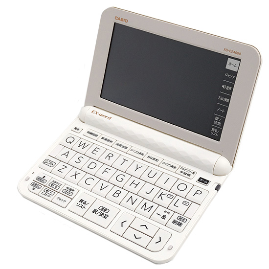 【中古】CASIO製　電子辞書 エクスワード XD-EZ4000　ホワイト 元箱あり