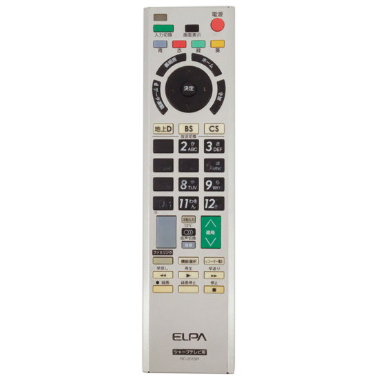 【中古】ELPA　地上デジタル用テレビリモコン シャープテレビ用　RC-201SH　本体いたみ
