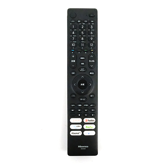 【中古】ハイセンス　液晶テレビ用リモコン　EN3A40　本体いたみ