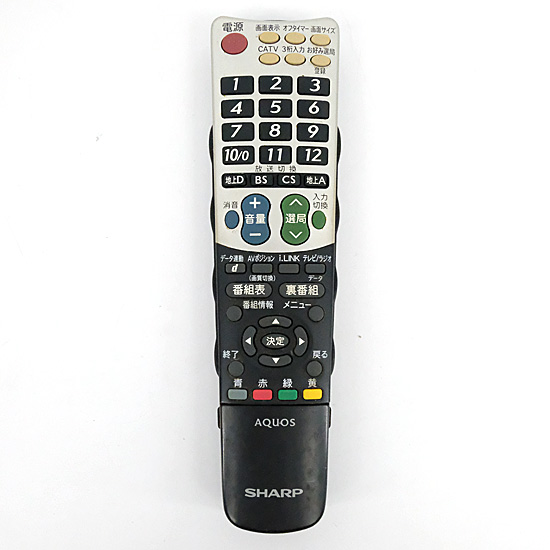 【中古】SHARP製　テレビ用リモコン　GB046WJSA