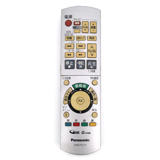 【中古】Panasonic　DVDレコーダー用リモコン　EUR7658Y50
