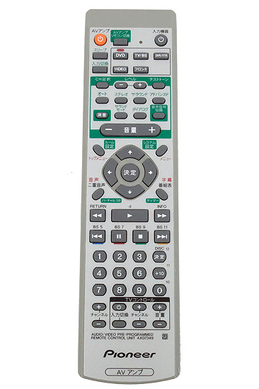 【中古】PIONEER　オーディオリモコン　AXD7349