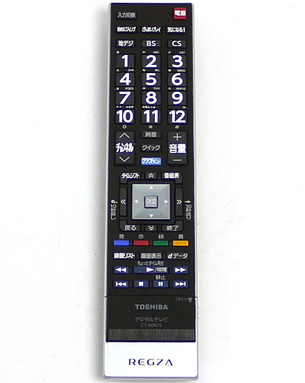 【中古】TOSHIBA　液晶テレビ用リモコン CT-90425　本体いたみ