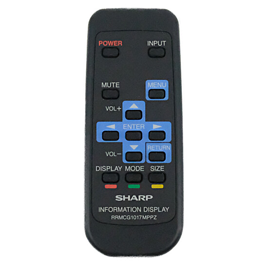 【中古】SHARP製　インフォメーションディスプレイ用リモコン　RRMCG1017MPPZ