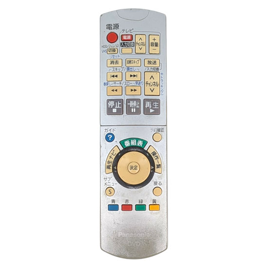 【中古】Panasonic　DVDレコーダー用リモコン EUR7658YD0　本体いたみ
