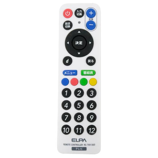 【中古】ELPA　テレビリモコン RC-TV013UD