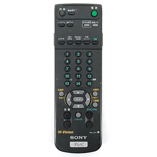 【中古】SONY　テレビ用リモコン　RM-J211