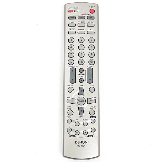 【中古】DENON　オーディオリモコン　RC-1034　電池カバーなし