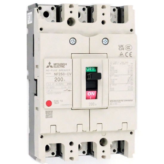 【中古】三菱電機　ノーヒューズ遮断器　NF250-CV 3P 200A　本体いたみ　未使用