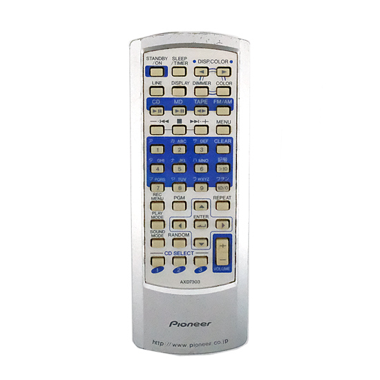 【中古】PIONEER　オーディオリモコン　AXD7303
