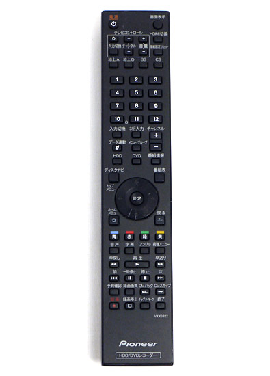 【中古】Pioneer　HDD/DVDレコーダーリモコン VXX3322　本体いたみ