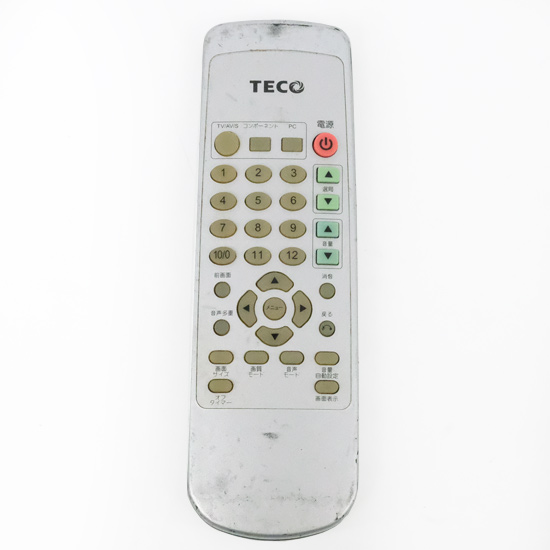 【中古】TECO　テレビリモコン　R-3290JTS　電池カバーなし