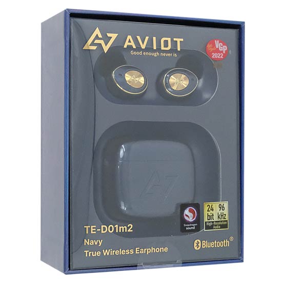 【中古】AVIOT　完全ワイヤレスイヤホン　TE-D01m2　ネイビー 元箱あり
