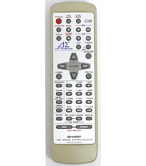 【中古】SHARP　オーディオリモコン　RRMCG0261AWSA