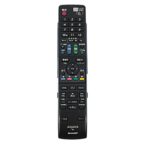 【中古】SHARP製　ブルーレイディスクレコーダー用リモコン GA689PA　訳あり