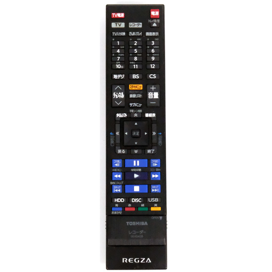 【中古】TOSHIBA製　BD/DVDレコーダー用リモコン SE-R0438(79106023)　電池カバーなし