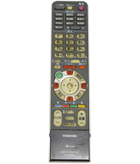 【中古】TOSHIBA　液晶テレビ用リモコン CT-90228　電池カバーなし