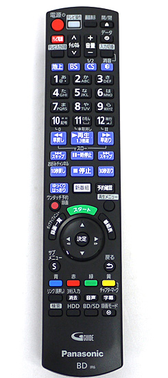 【中古】Panasonic　BD/DVDレコーダー用リモコン　N2QAYB001056　電池カバーなし　本体いたみ