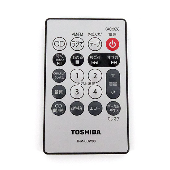 【中古】TOSHIBA製　CDラジカセ用リモコン　TRM-CDW88