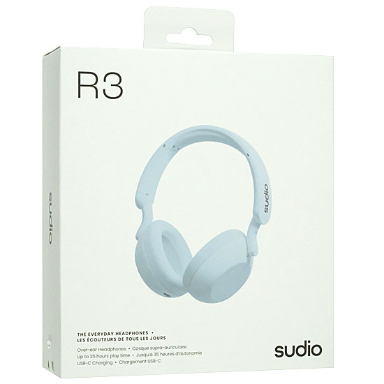 【中古】Sudio　Bluetoothヘッドホン Sudio R3　SD-2503　ブルー　未使用