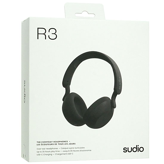 【中古】Sudio　Bluetoothヘッドホン Sudio R3　SD-2501　ブラック　未使用
