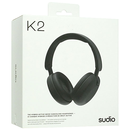 【中古】Sudio　ワイヤレスヘッドフォン Sudio K2　SD-2101　ブラック　未使用