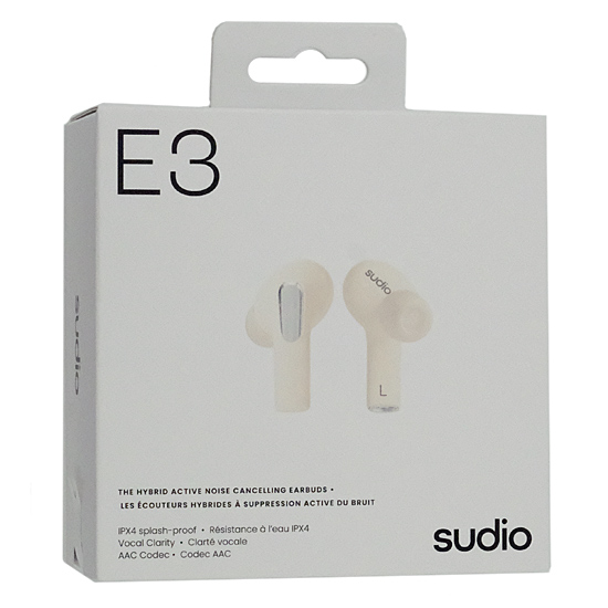 【中古】Sudio　完全ワイヤレスイヤホン Sudio E3　SD-2002　パールホワイト　未使用