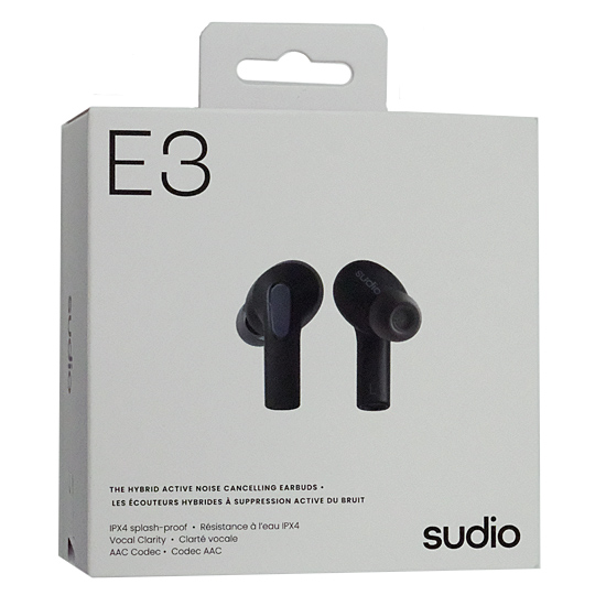 【中古】Sudio　完全ワイヤレスイヤホン Sudio E3　SD-2001　ブラック　未使用