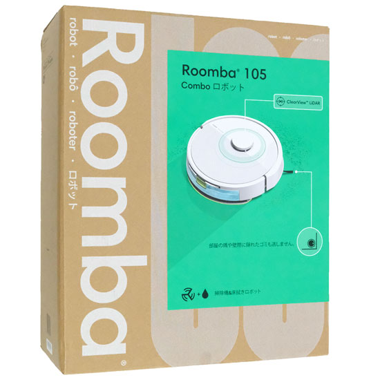 【中古】iRobot　Roomba 自動掃除機　ルンバ105 コンボ　Y311260　ホワイト　未使用