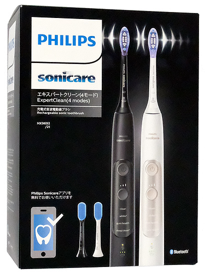 【中古】PHILIPS　電動歯ブラシ　ソニッケアー エキスパートクリーン 2本組　HX9692/21　未使用