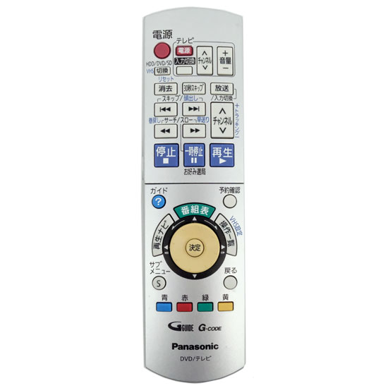 【中古】Panasonic　DVDビデオレコーダー用リモコン　EUR7658Y70