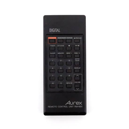 【中古】TOSHIBA　Aurex オーディオリモコン RM-66X　電池カバーなし